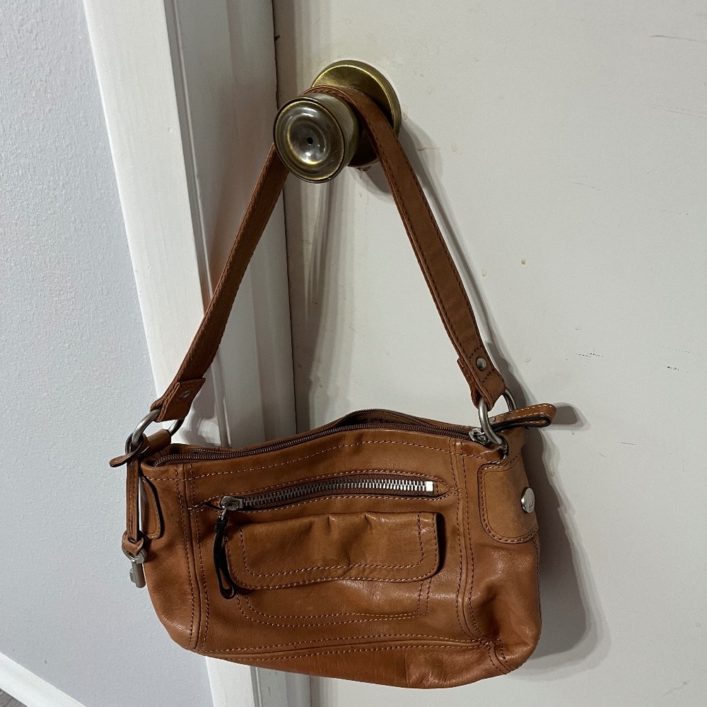 Fossil shoulder bag, brown leather